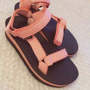 Teva Flatform Universal Neon Stripe Sandals